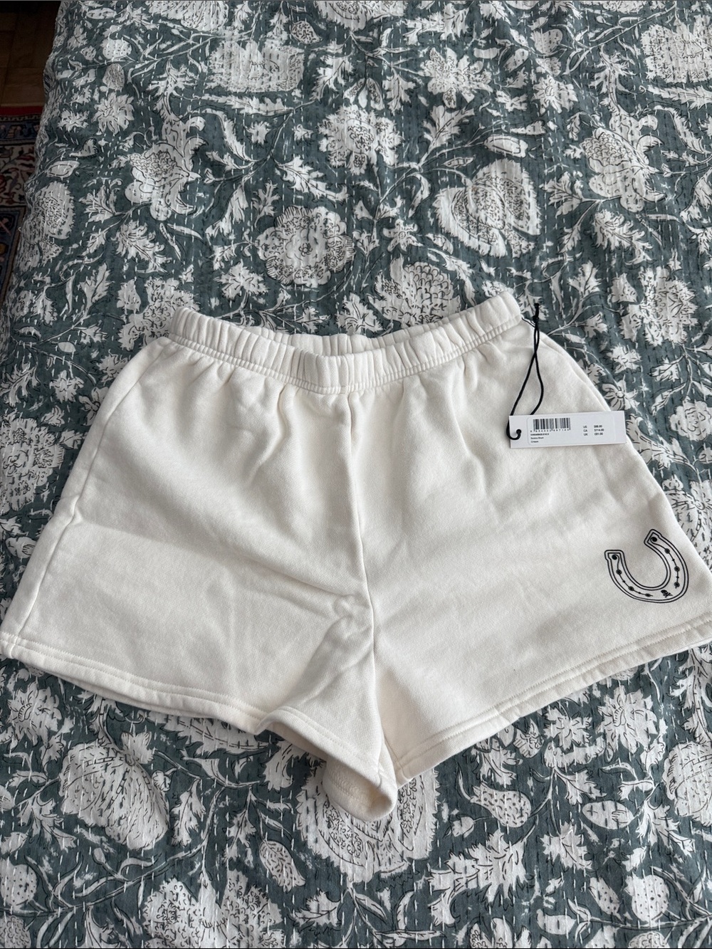 [Soul cycle] Casual Cream Women's Lounge Shorts with Horseshoe Detail